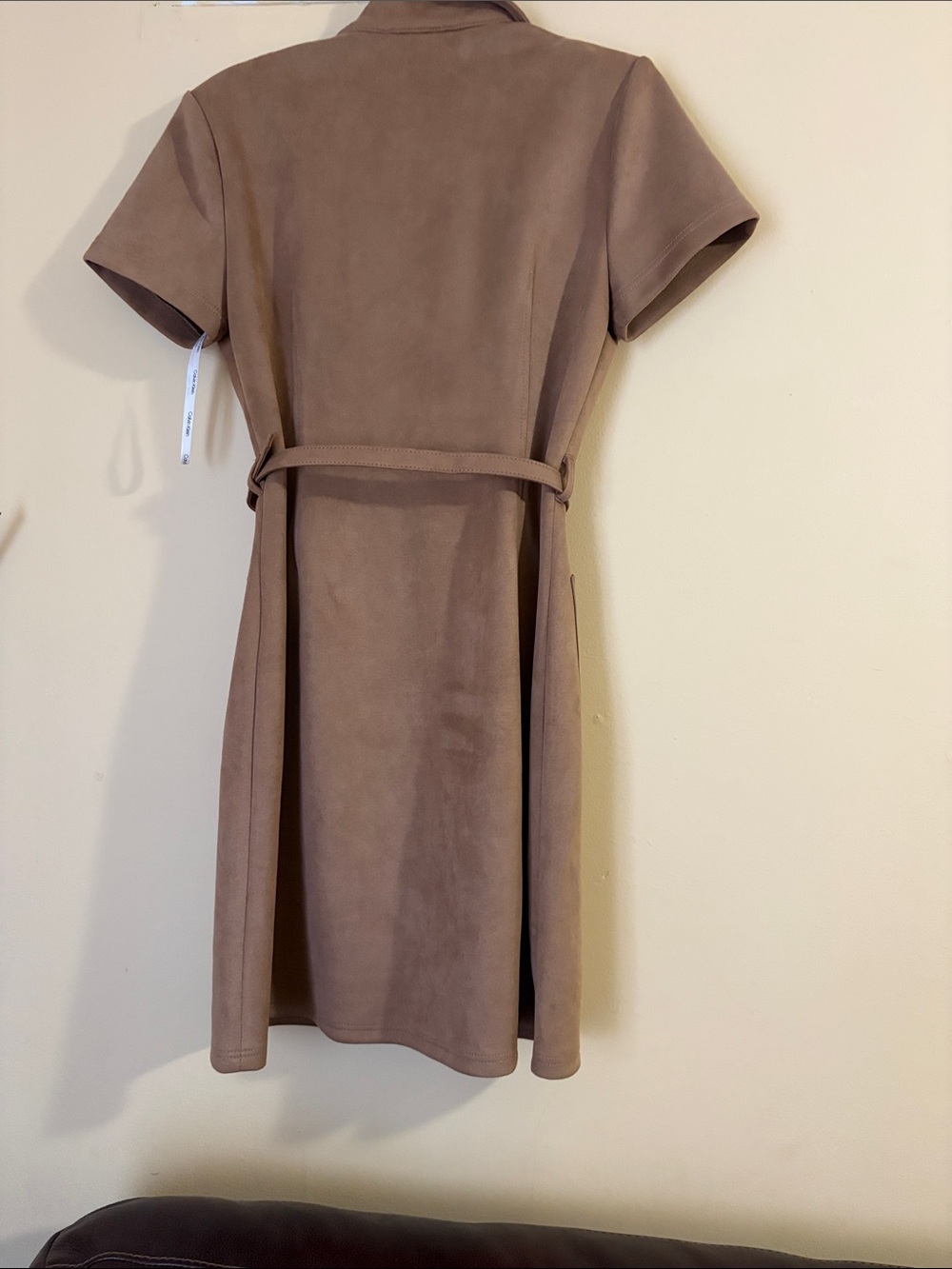 Calvin Klein Brown Short-Sleeve Shirt Dress with Belt - Picture 5 of 5